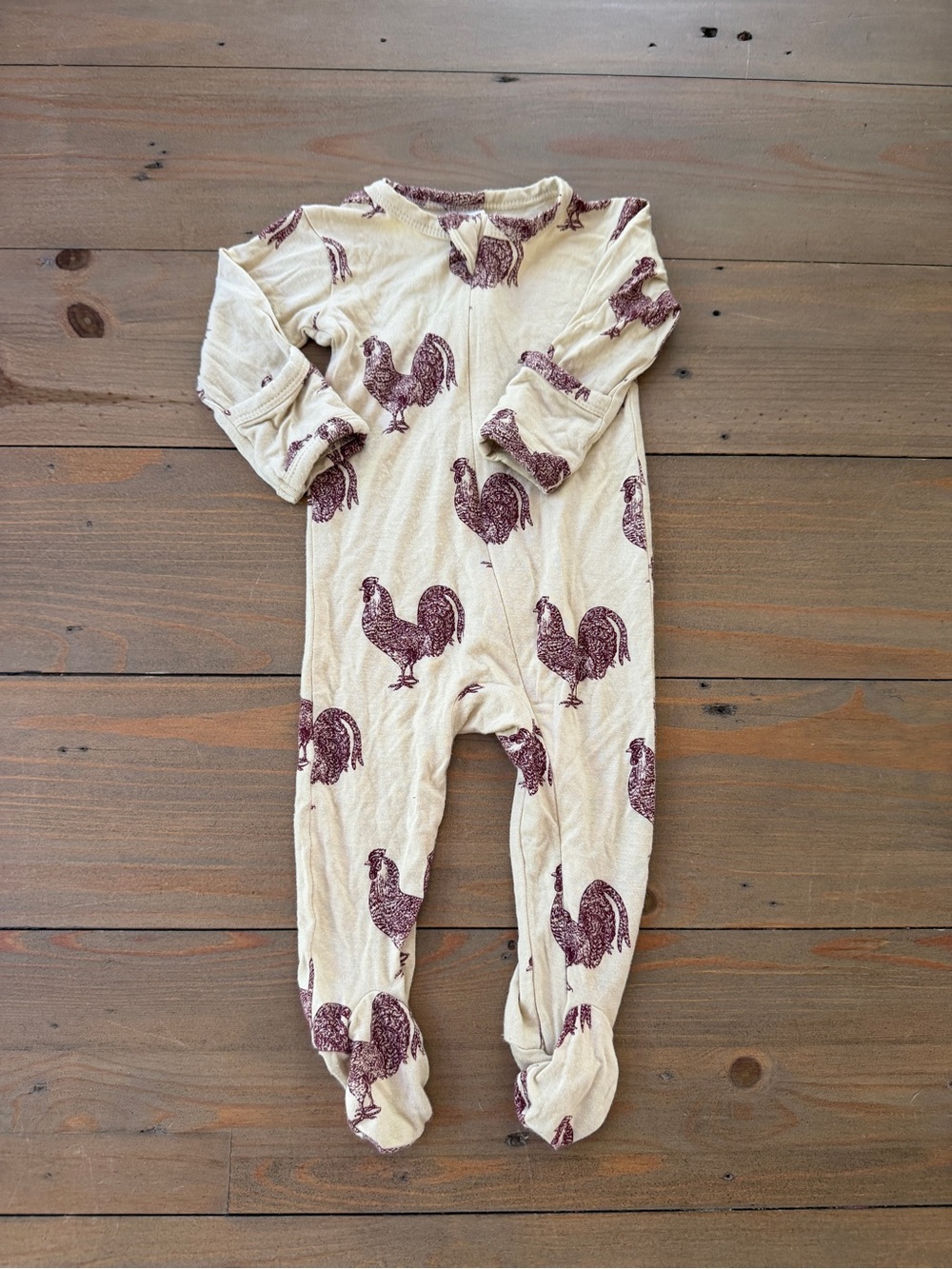 Kate Quinn Two-Way Zip Bamboo Rooster Footie - 0-3 Months